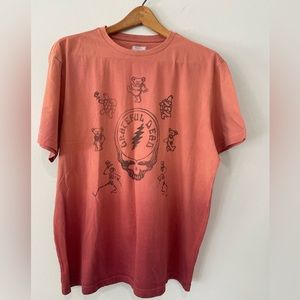 Grateful Dead Men Burnt Orange Tie Dyed T Shirt Short Sleeve  SZ L, XXL